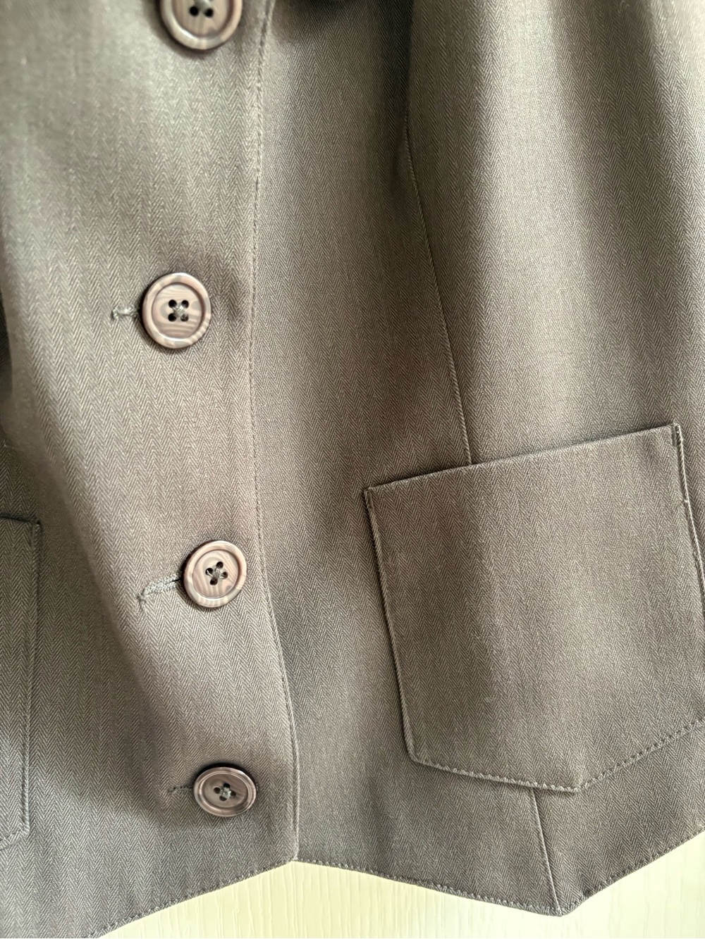 American Atelier Taupe Brown Sleeveless Button Vest - Picture 3 of 8